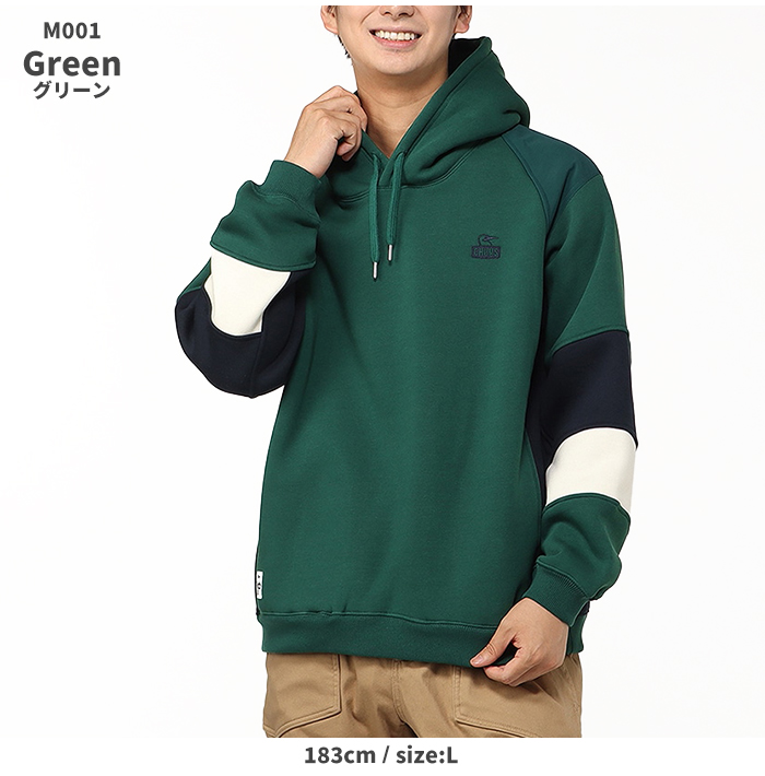 CHUMS（チャムス） パーカー プルオーバー 裏起毛 マイトンパネル