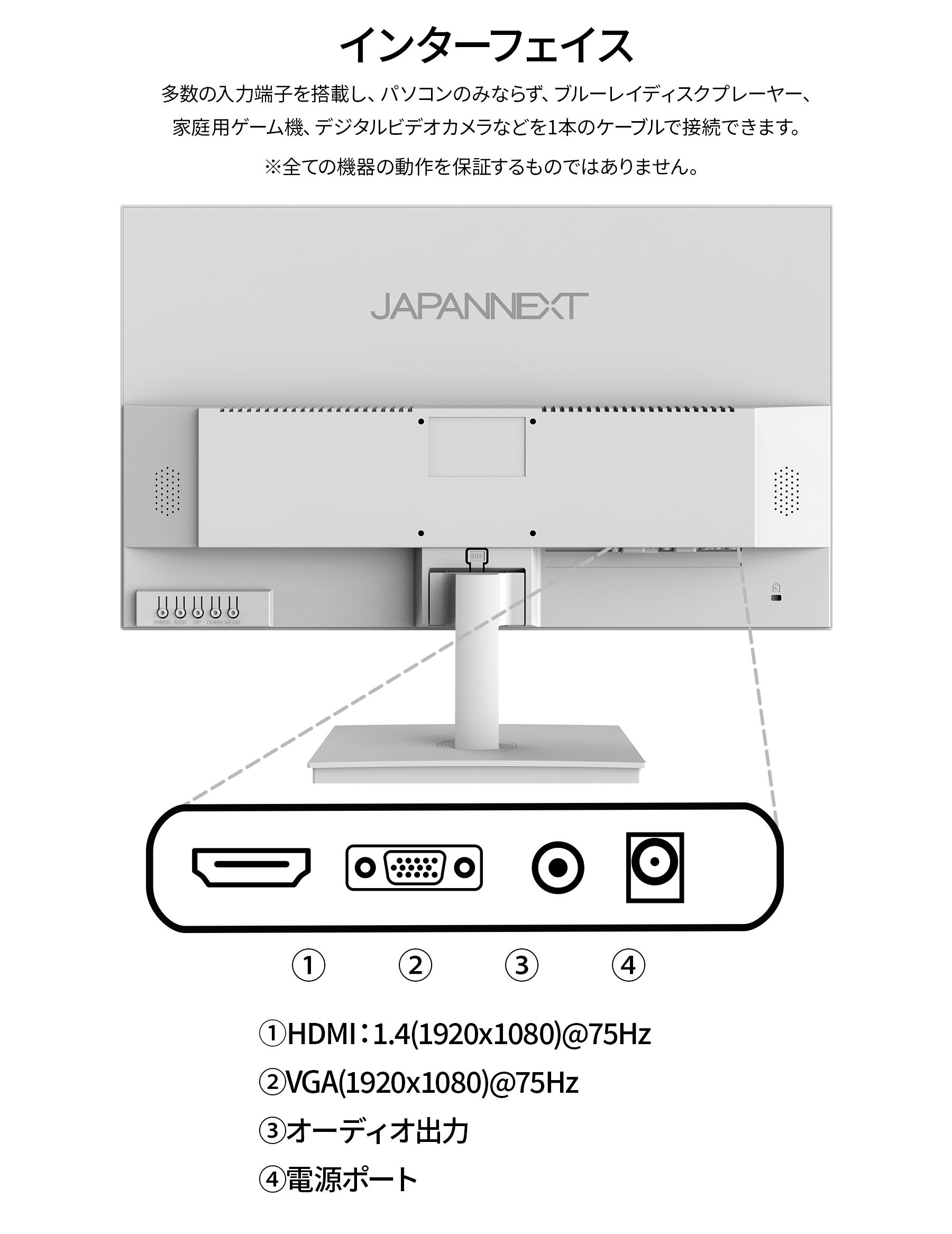 JAPANNEXT（ジャパンネクスト） JAPANNEXT 21.5インチIPSパネル搭載