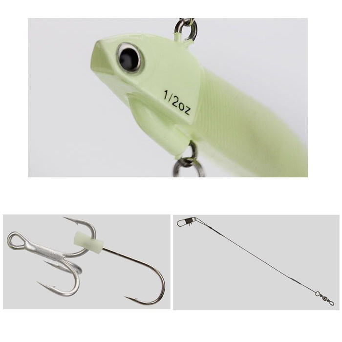 タチウオ ワインド ルアー セット 3D アイ 夜光 3/8 1/2 5/8 OZ 釣り