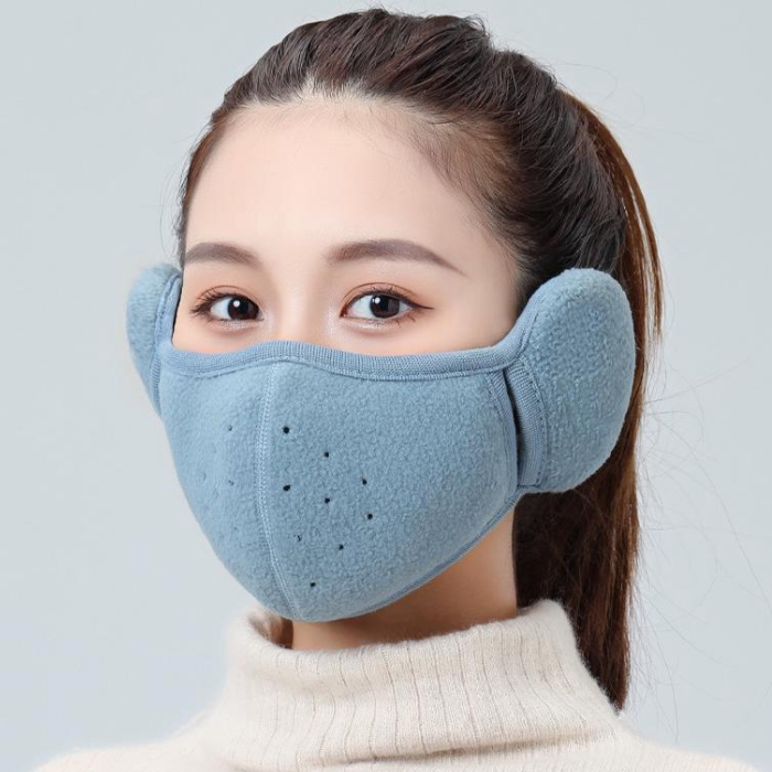 イヤーマフ 耳当て付き フード ネックウォーマー 防寒マスク フリース