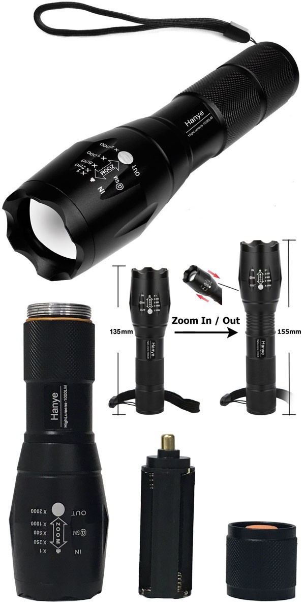 懐中電灯 LEDライト 電池式 ハンディライト ハンドライト 超高輝度led