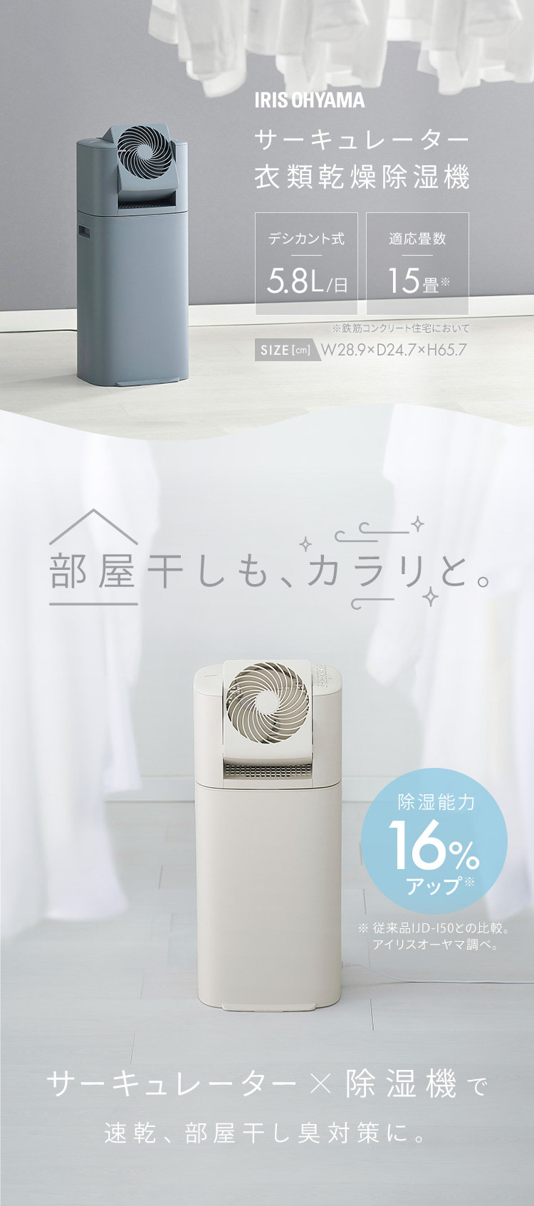 IRIS OHYAMA（アイリスオーヤマ） 除湿機 サーキュレーター 衣類乾燥