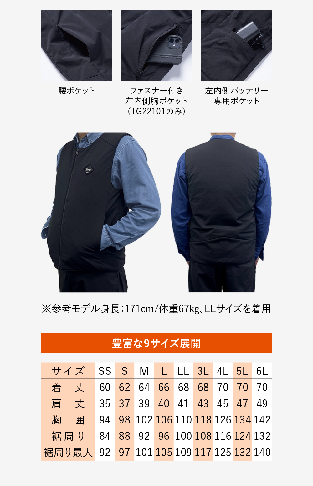 THERMAL GEAR サーマルギア(R) 発熱防寒ベスト ヒーターベスト