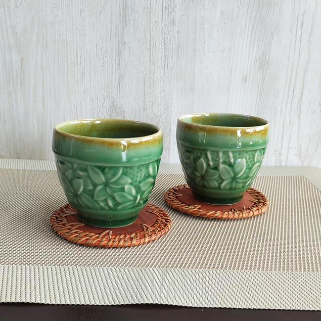 ジェンガラ社製 ティーカップ 湯呑み セット 2コ1セット フランジパニ