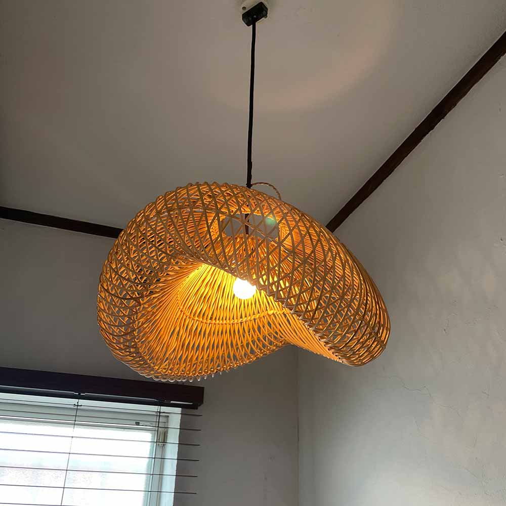 ランプシェード ペンダントライト 照明 ラタン 籐 編み込み 1灯