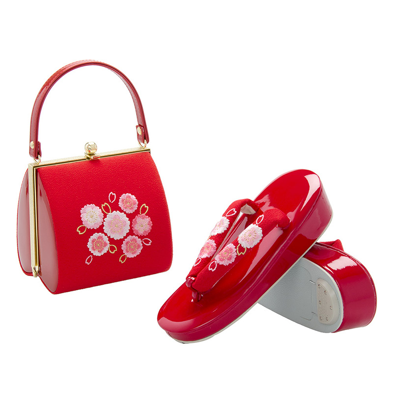 七五三 草履バッグセット 7歳 21cm 金 銀 ピンク 赤 水色 女の子