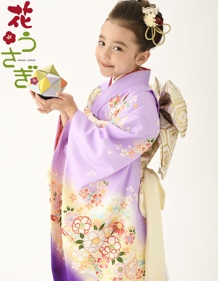 七五三 着物 7歳 女の子 着物フルセット 花うさぎ ブランド HN-1 まり