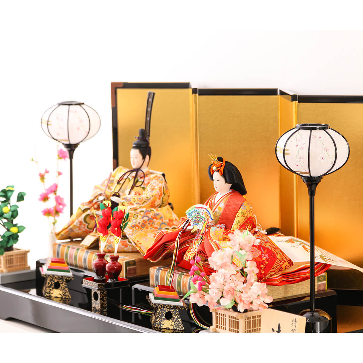 3/11まで☆全品P3倍＆クーポンあり】雛人形 親王飾り 八番 花泉 金屏風