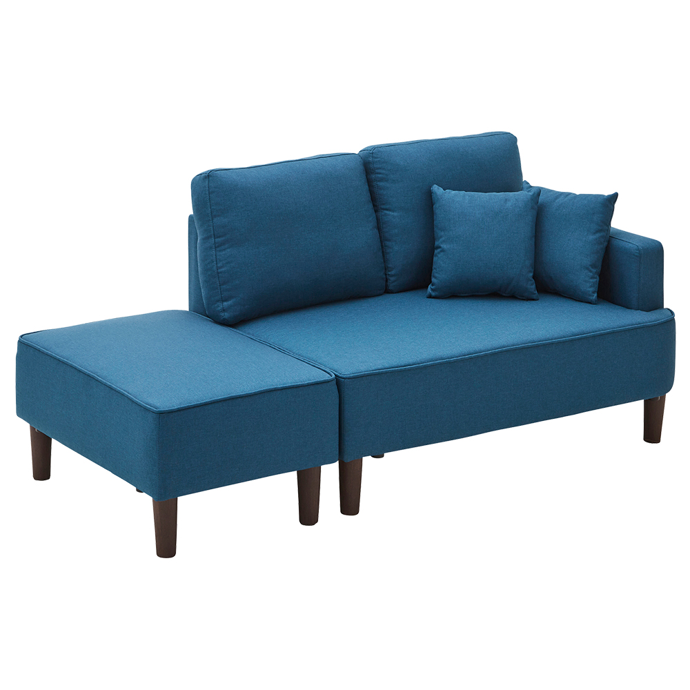 グランテイスト ソファ 二人掛け カウチソファ コンパクト 片肘