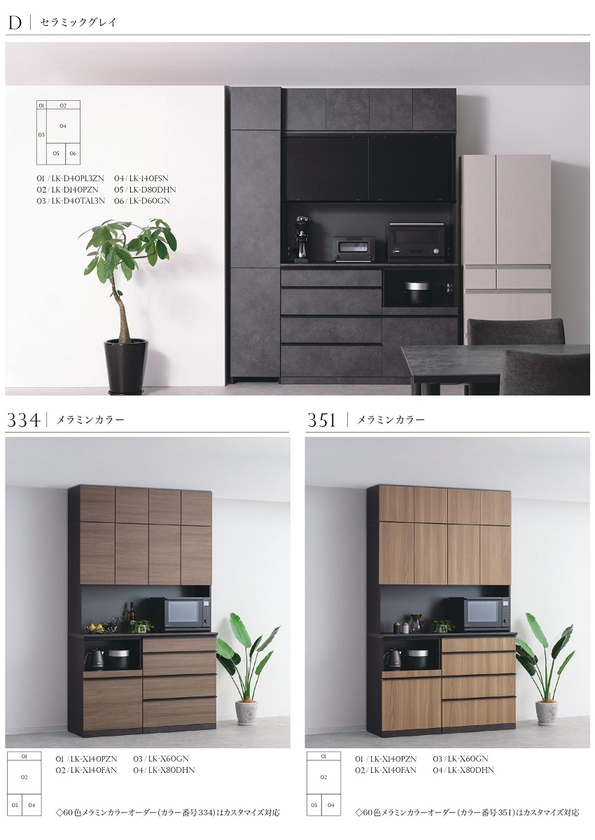 綾野製作所 下キャビネット スピネル 幅60cm 3段引出し キッチン