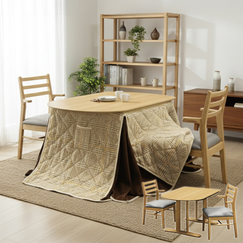 新発売 天然木 ダイニングこたつ4点セット こたつセット ダイニング