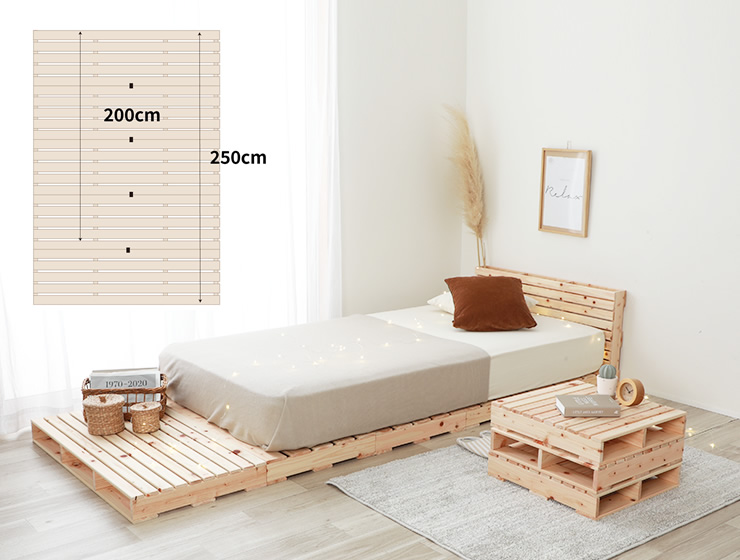 源ベッド 国産ひのき パレットベッド シングルサイズ すのこ 4枚セット