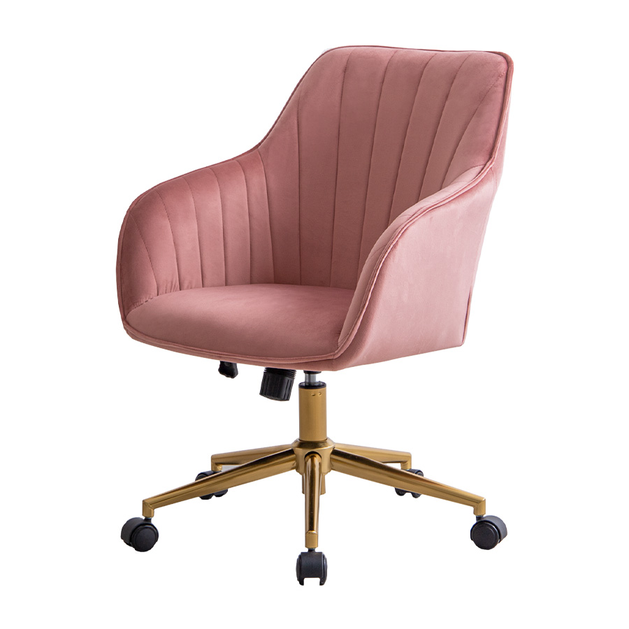 デスクチェア オフィスチェア ベロア ハイバック キャスター付 昇降