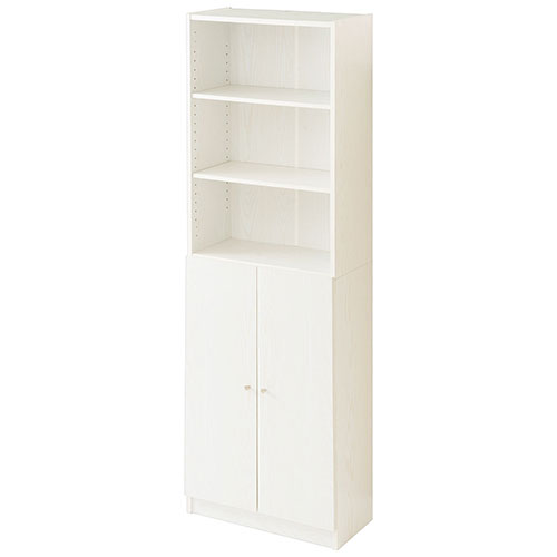 ぼん家具 本棚 カラーボックス 扉付き 収納棚 大容量 コミックラック