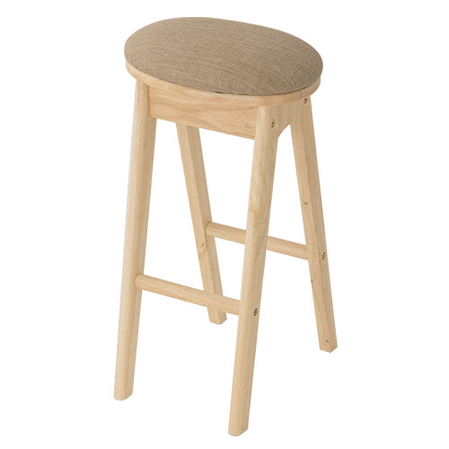 ぼん家具 木製スツール 椅子 ファブリック クッション座面 ハイ