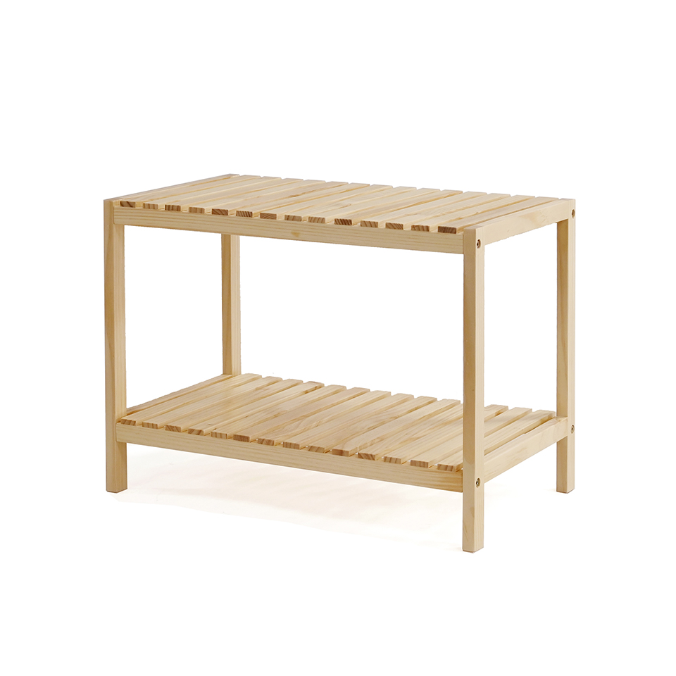 シェルフ 2段 ロータイプ 幅60 天然木 ウッドラック オープンラック 棚