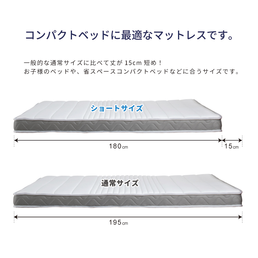 ポケットコイルマットレス セミシングルショート かため ロール梱包