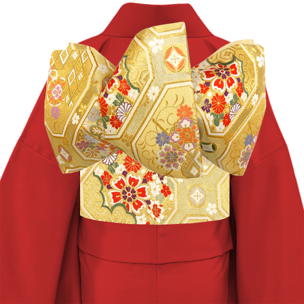 袋帯 振袖用 浅田叡一織物 仕立て上がり 金色 振袖帯 正絹 西陣織