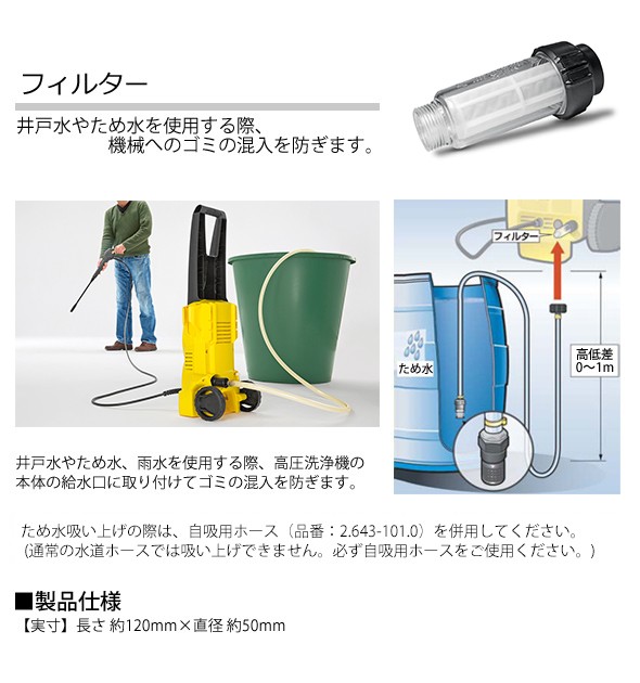 ケルヒャー（KARCHER） 高圧洗浄機用 アクセサリー フィルター