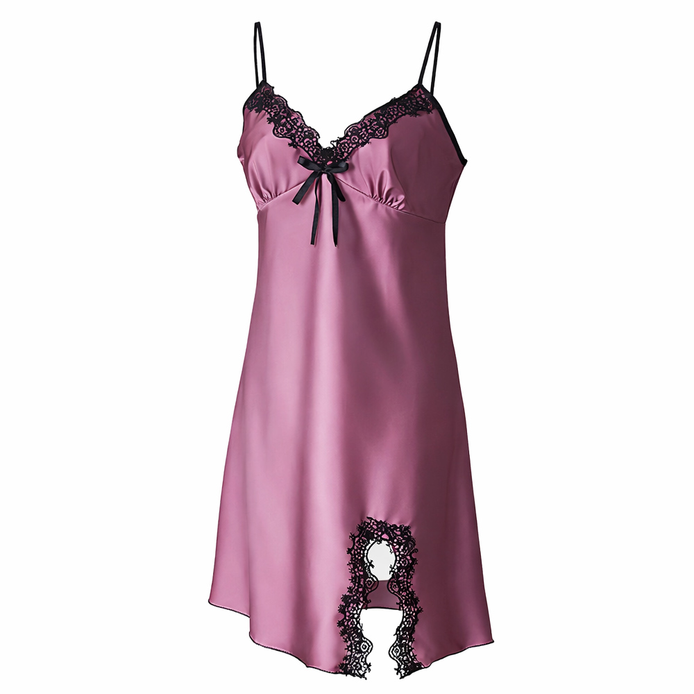 サテンスリップ 透けない セクシー ランジェリー ベビードール 大きい