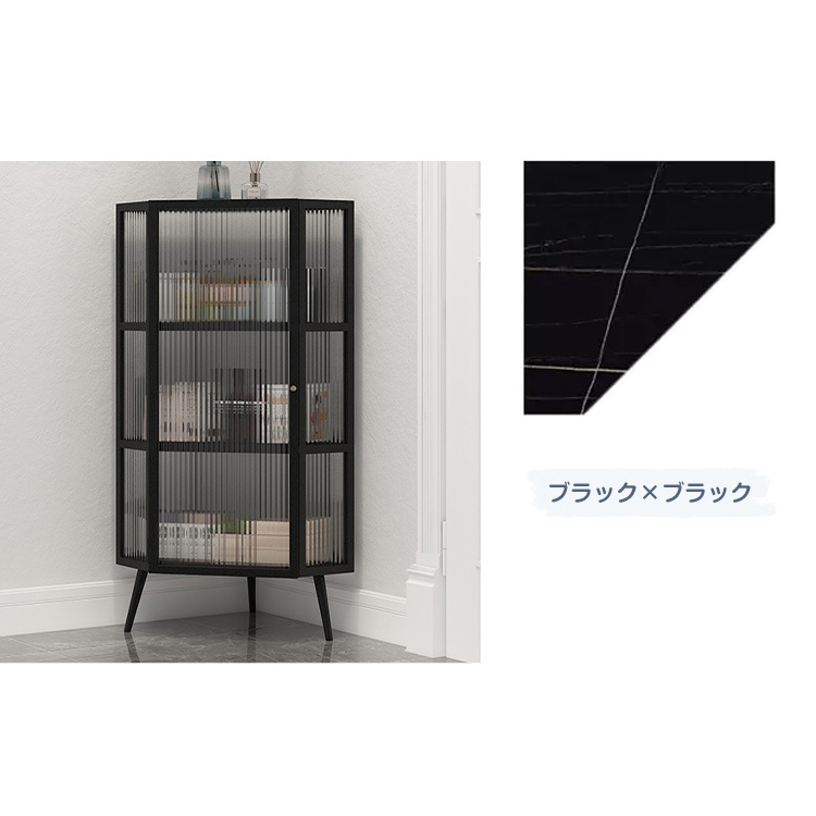 期間限定セール☆キャビネット コーナーラック セラミック ガラス 扉