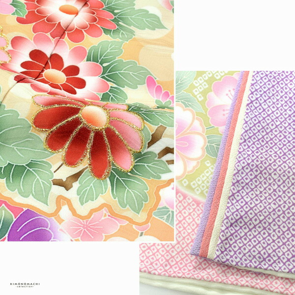 七五三 7歳 四つ身着物フルセット ブランド 式部浪漫「ピンク 束ね熨斗