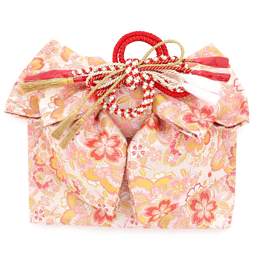 Kisste（キステ） 七五三 作り帯 帯 7歳 女の子 日本製 大寸 白 桃 桜