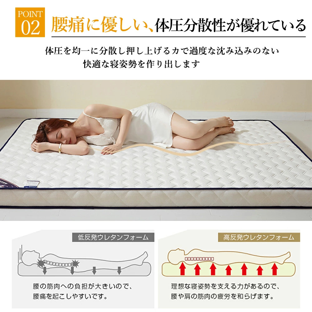 マットレス シングル 腰痛 折りたたみ 高反発 厚さ5cm 9.5cm 腰痛対策