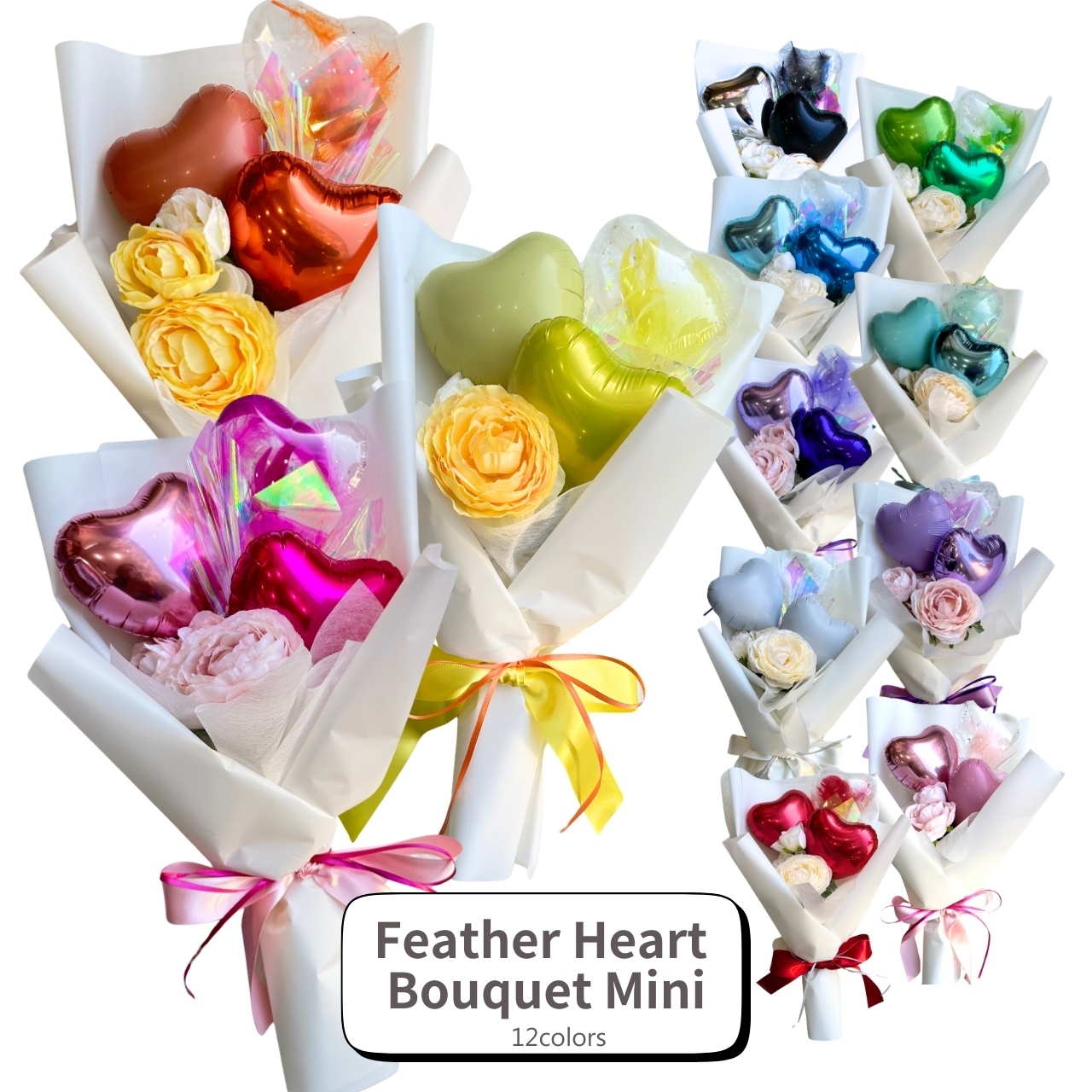 フェザーカラーブーケmini 推し活 卒業祝い 発表会 入学祝いバルーン