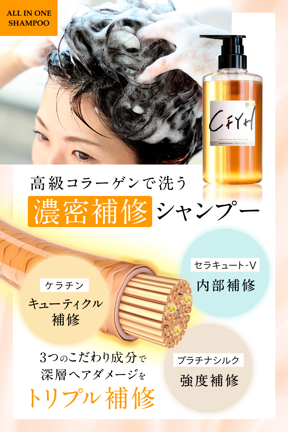 CFYH シャンプー セット オールインワンシャンプー 貯水トリートメント