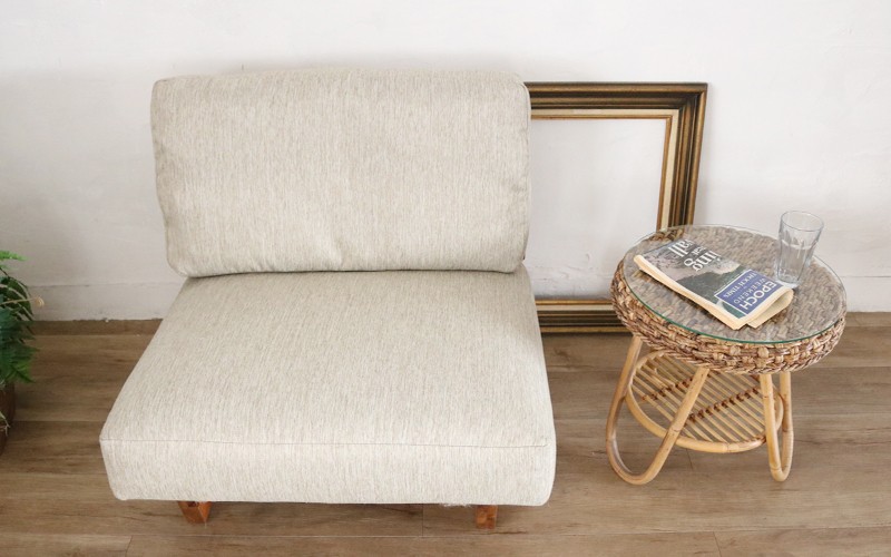 2脚セット ソファ 1人掛け 木製 クッション カジュアルハワイアン SET2