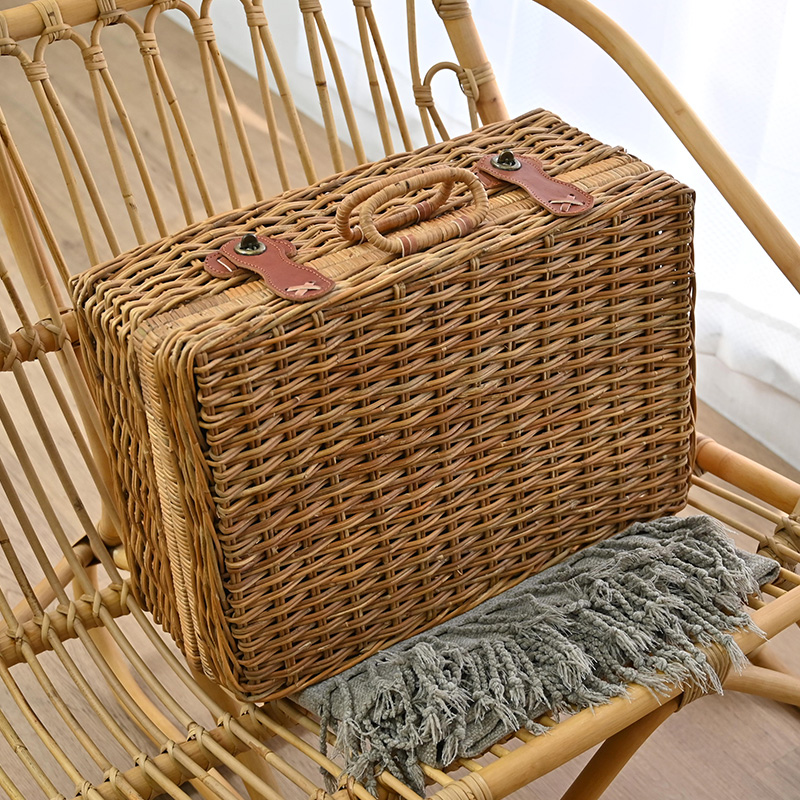 トランクバスケット ピクニックバスケット かご 籐 ラタン 収納 ケース