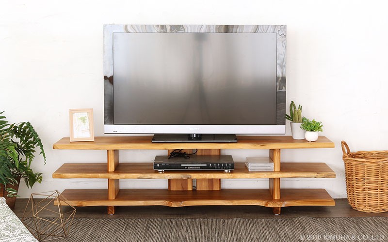 テレビ台 テレビボード 150cm幅 おしゃれ ラック 3段 木製 チーク無垢