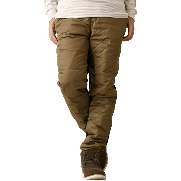 シームレス ダウンパンツ メンズ ストレッチ ゴルフパンツ 登山