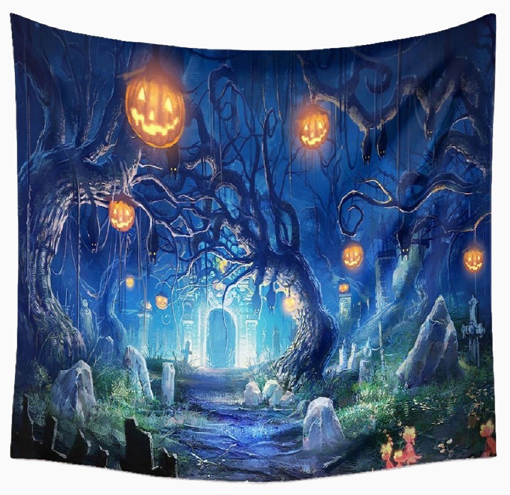 タペストリー ハロウィン イベント パーティー かぼちゃ 装飾 月