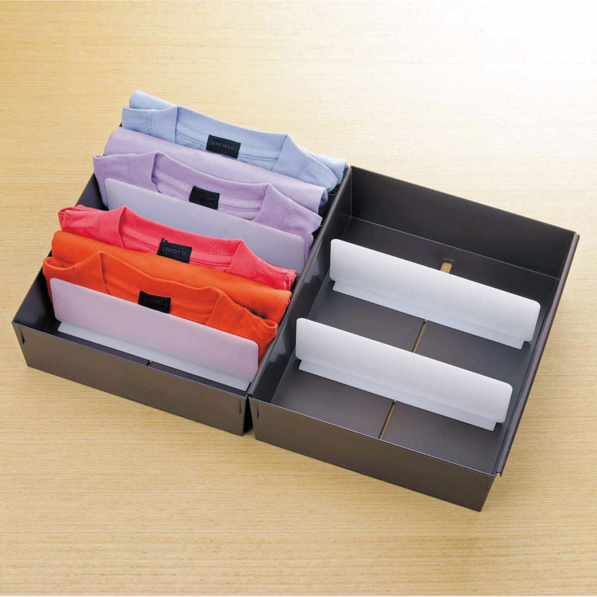 吉川国工業所 仕切りケース 幅27×奥行33×高さ9cm Tシャツ用 5個セット