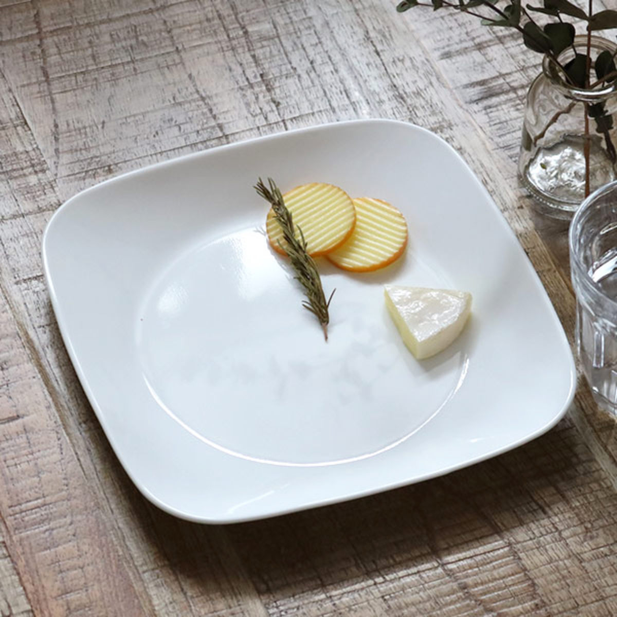 パール金属 プレート 23cm コレール CORELLE スクエア 白 食器 皿 角皿
