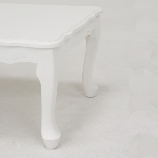 ローテーブル 折れ脚テーブル 引出し付 姫系 ロマンチック リボン型