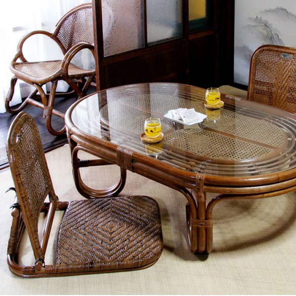 籐 ラタン 籐折りたたみ座椅子 （ 座いす 座椅子 折りたたみ