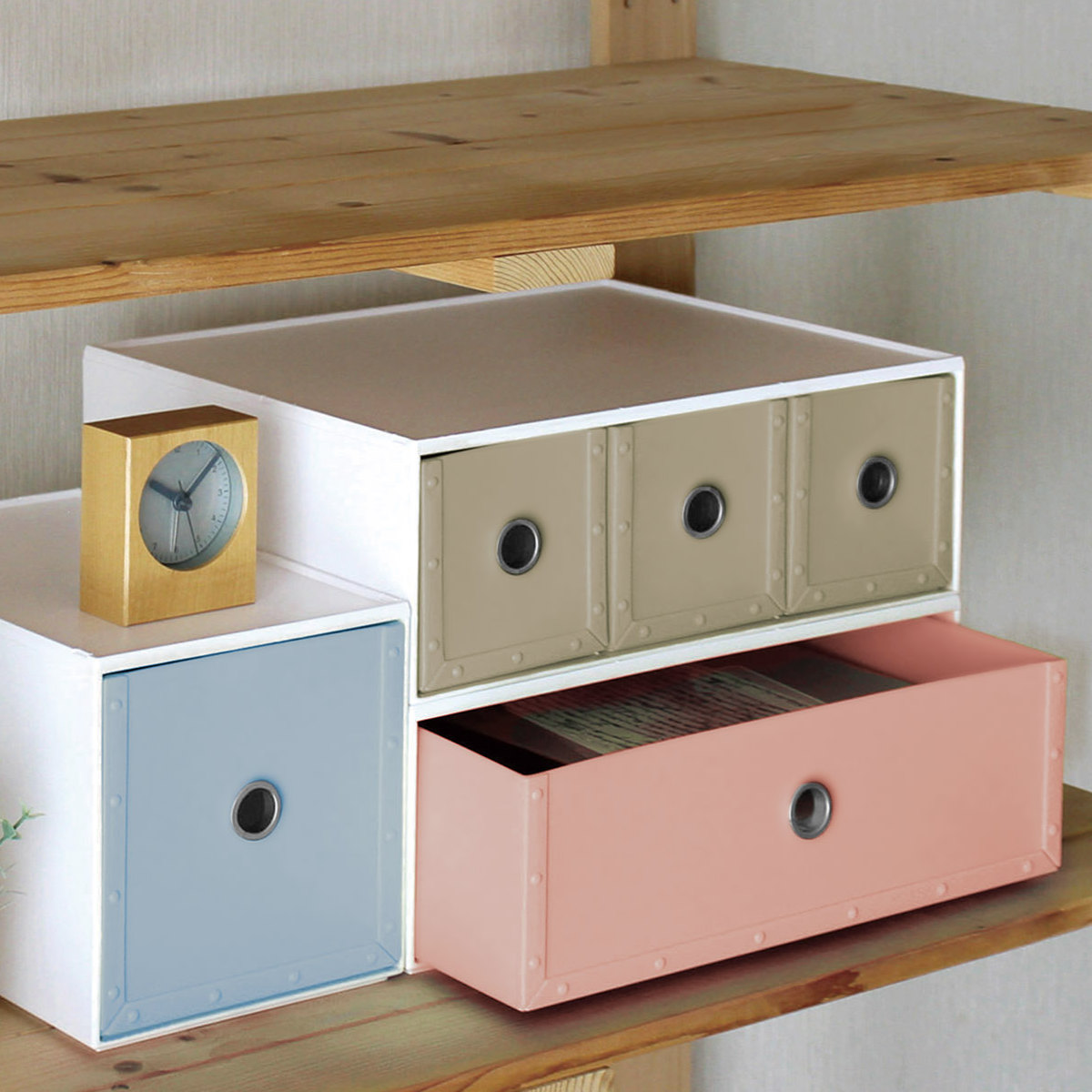 八幡化成 収納ボックス 幅34.4×奥行26.6×高さ12.6 3列 1段 fs-780