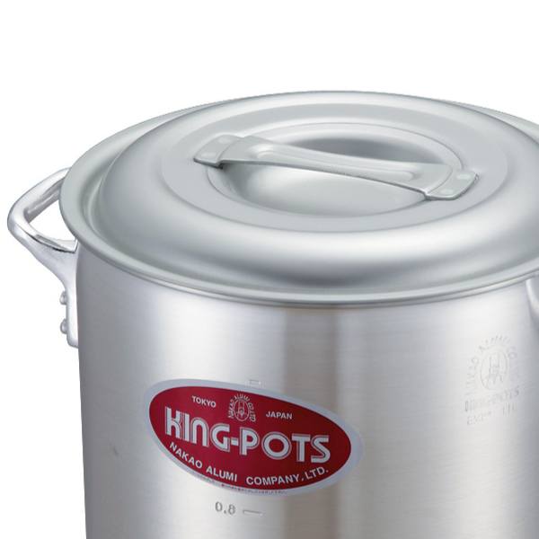 寸胴鍋 30cm 20L ガス火専用 キングポット 業務用 中尾アルミ 両手鍋