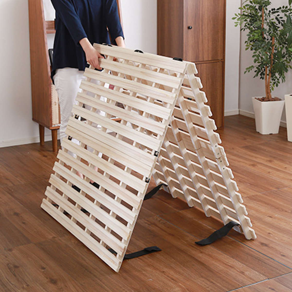 ホームテイスト（HOME taste） すのこベッド ダブル 2つ折り式 桐 桐