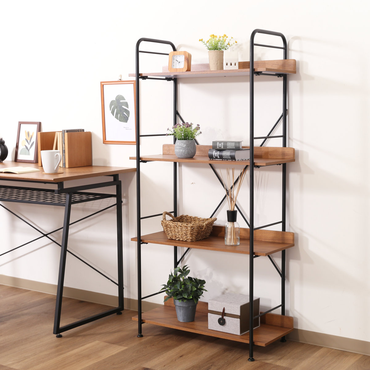 不二貿易（Fuji Boeki） オープンシェルフ 幅71cm 4段 ブルックリン調