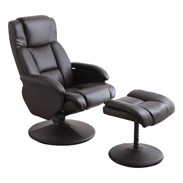 東馬（Tohma） パーソナルチェア オットマン付き レザー調