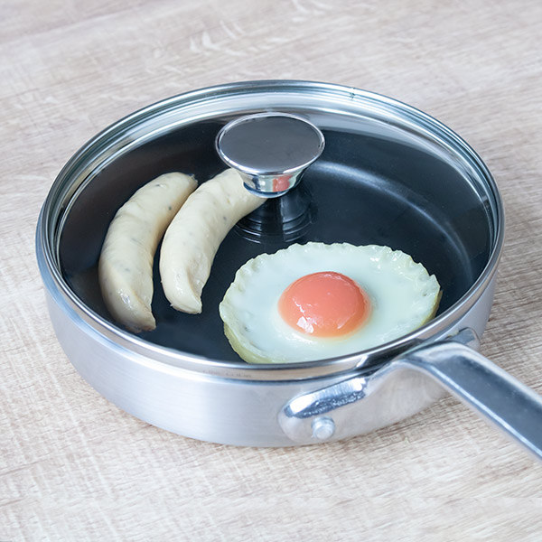 ガラス蓋 18cm ハムエッグパン用 中尾アルミ （ 蓋 フタ フライパン蓋