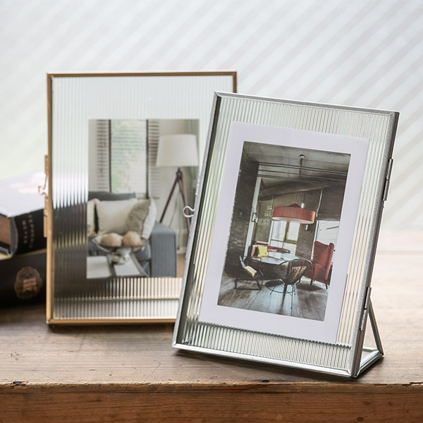 フォトフレーム ピンストライプ ガラス ヒンジドフレーム アンティーク