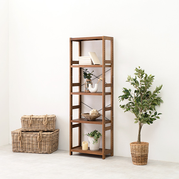 オープンラック 5段 木製 フリーラック 幅60cm （ 木製ラック シェルフ