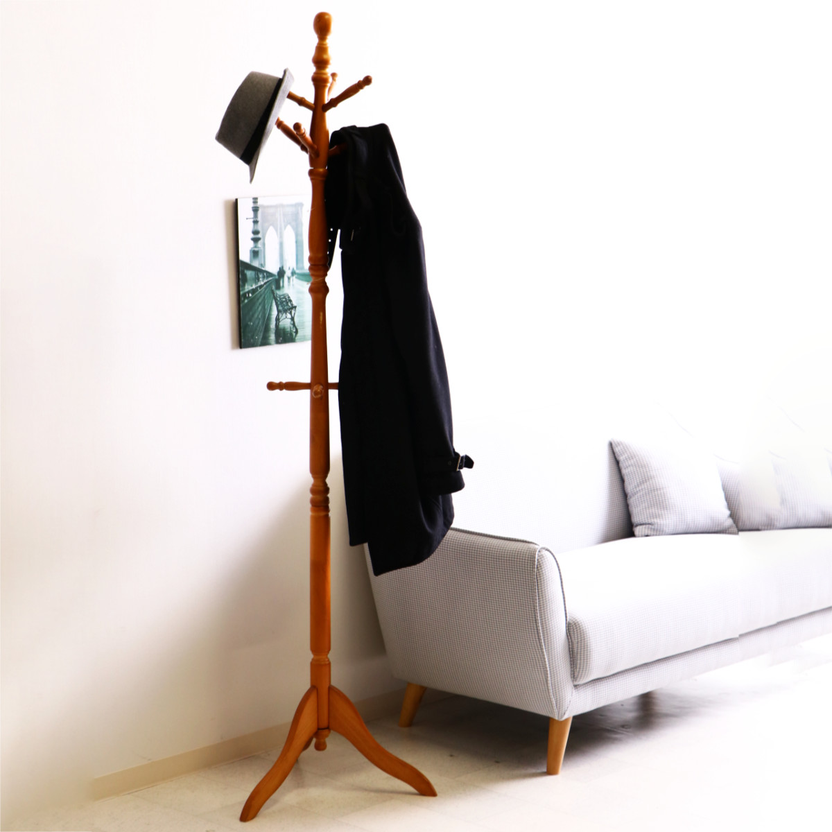 不二貿易（Fuji Boeki） ポールハンガー 木製 アンティークコート