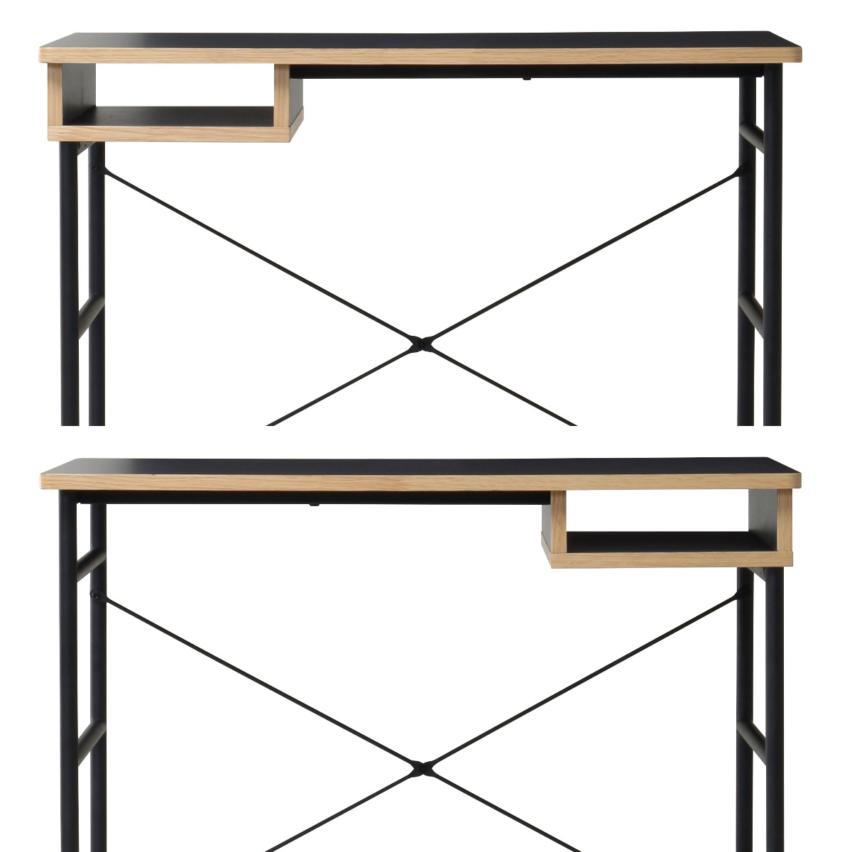 弘益 ワークデスク 幅90cm 棚付 木製 メラミン スチール （ パソコン