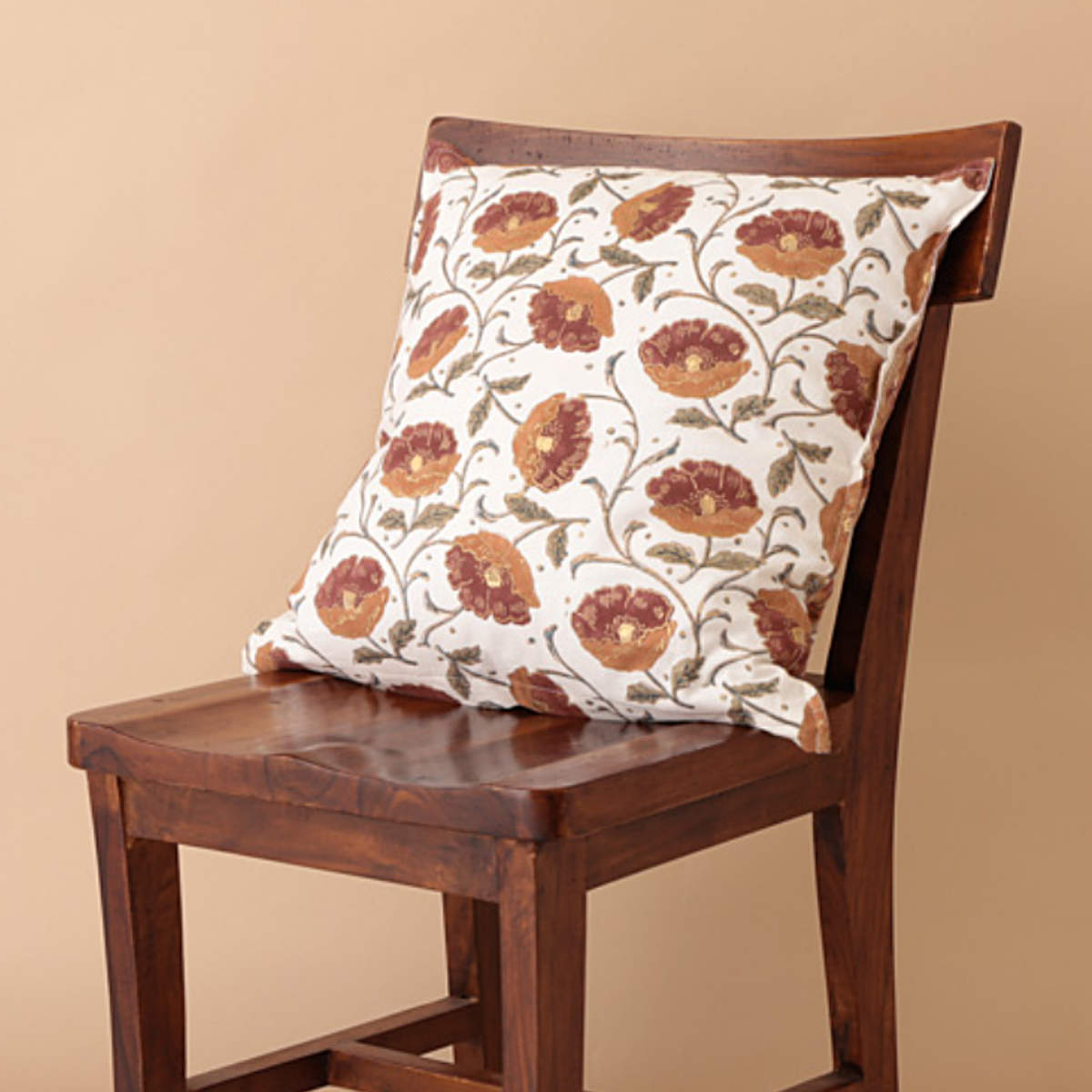 クッションカバー ブロックプリントクッションカバー 45×45cm